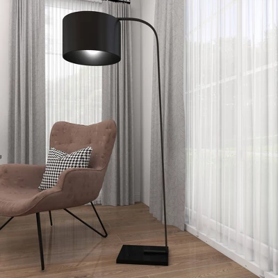 Traditional Metal Floor Lamp Black - Olivia & May - Image 7