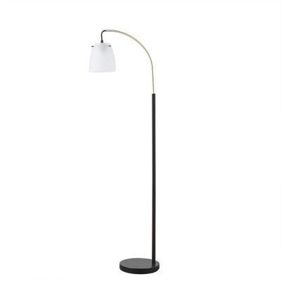 Bristol Arched Floor Lamp Matte Black Base/Frosted Shade - Ink+Ivy - Image 2